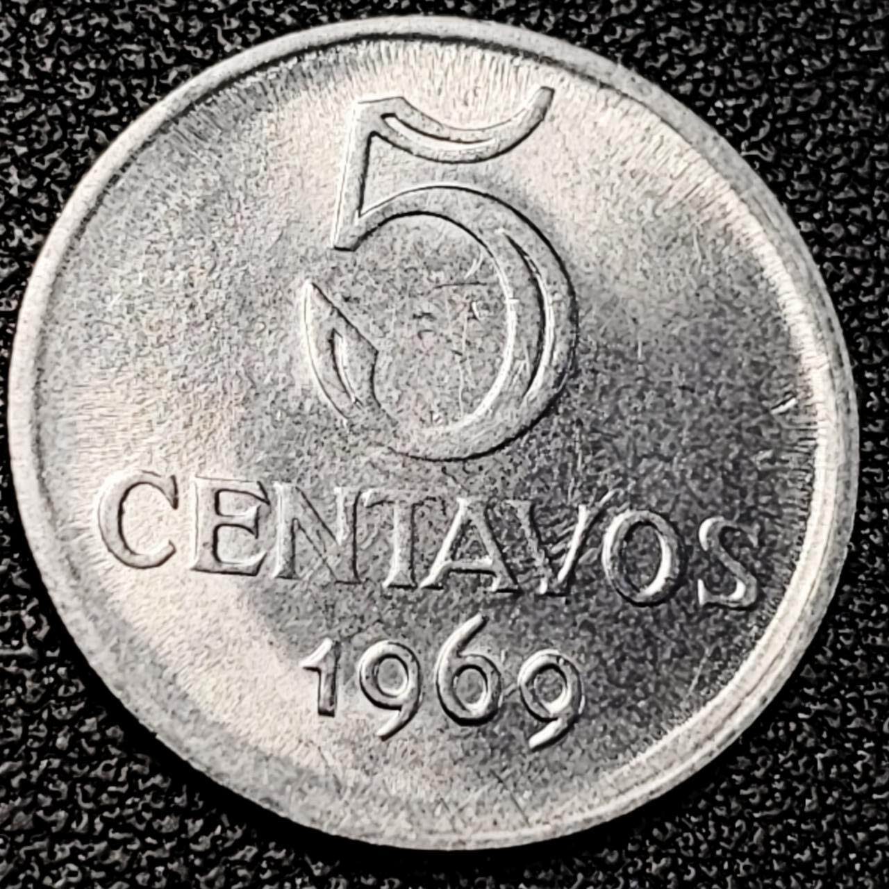 泉币菌-第195场- 新年快乐 新年第三场 本场拍品多 请提前出价 巴西1969年5分 自由女神  不锈钢币   21mm