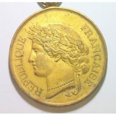 法国1900年前后 谷物女神高浮雕精制大镀金章 光边 50MM - 法国1900年前后 谷物女神高浮雕精制大镀金章 光边 50MM