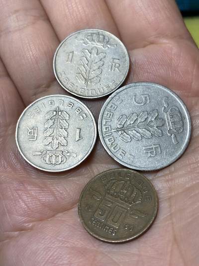 2026年第三十一场(总第二百场)英国一线回流散币新春特拍第三场(免佣金) 比利时🇧🇪4枚：1952年1法郎，1949年5法郎，1959年50分(博杜安一世早期年份))