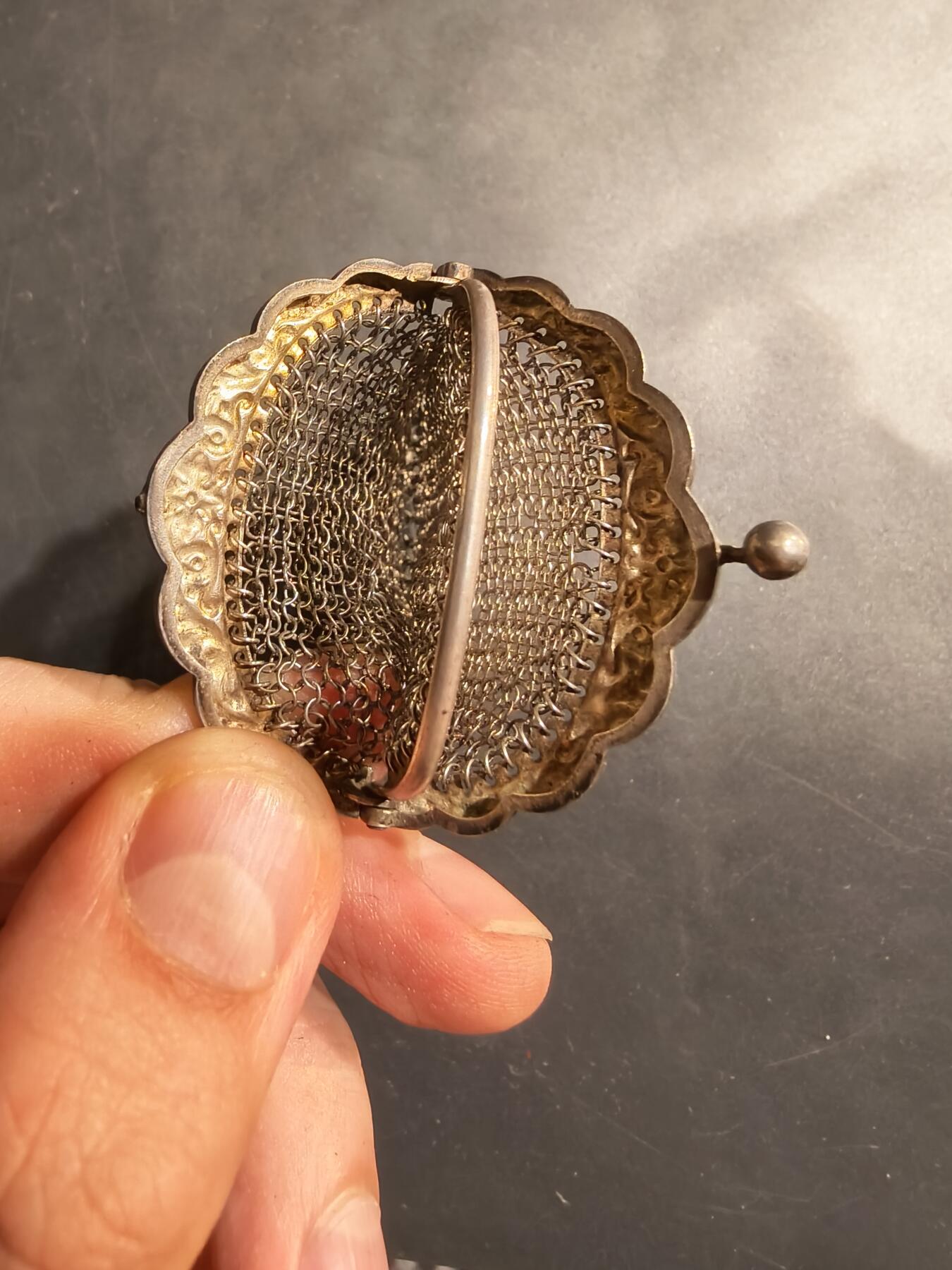 老王徽章第184期 法国银钱袋    野猪头银标    23.6g