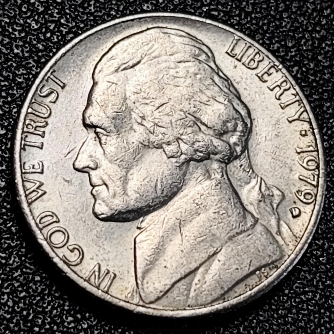 泉币菌-第195场- 新年快乐 新年第三场 本场拍品多 请提前出价 1979年 美国5美分 白宫 21.2mm