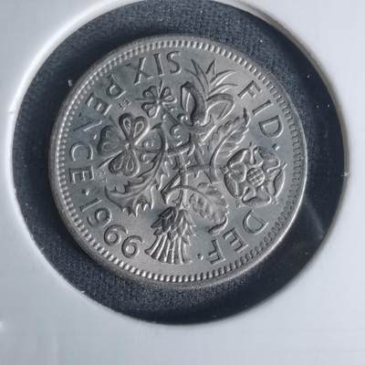 沼泽如烟--第1003场 - 英国1966年六便士