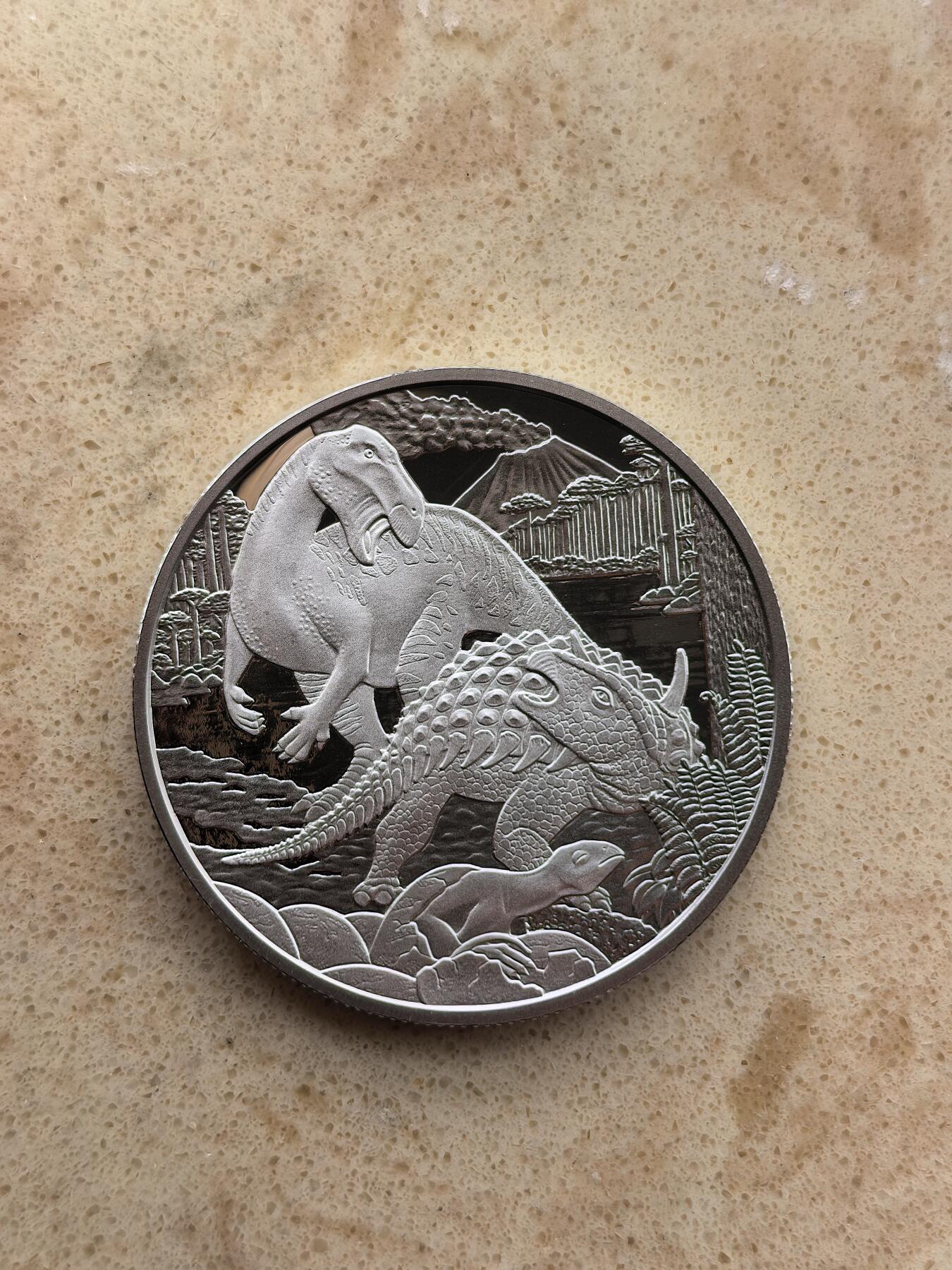 道一币馆币章第一百六十七场 原盒证 奥地利2014年史前生物系列-白垩纪时代20欧元精制银币