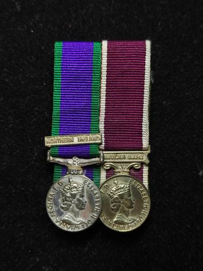 马到成功 迎新年  精品专场 - 英国迷你章联排 银制 常规服役奖章 北爱尔兰行动勋条 陆军长期服役与良好品行奖章 