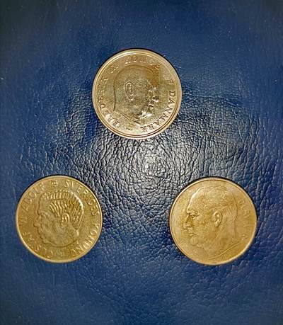 丹麦、瑞典、挪威1966、1969、1971年1克朗靓品硬币三枚一组 - 丹麦、瑞典、挪威1966、1969、1971年1克朗靓品硬币三枚一组