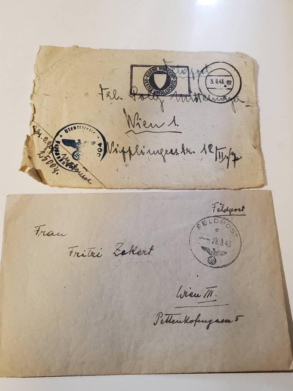 韵星假日军品类拍卖第42期 -- Rimey Holidays Militaria Auction 42 nazi战地军邮邮封和单邮封面一对