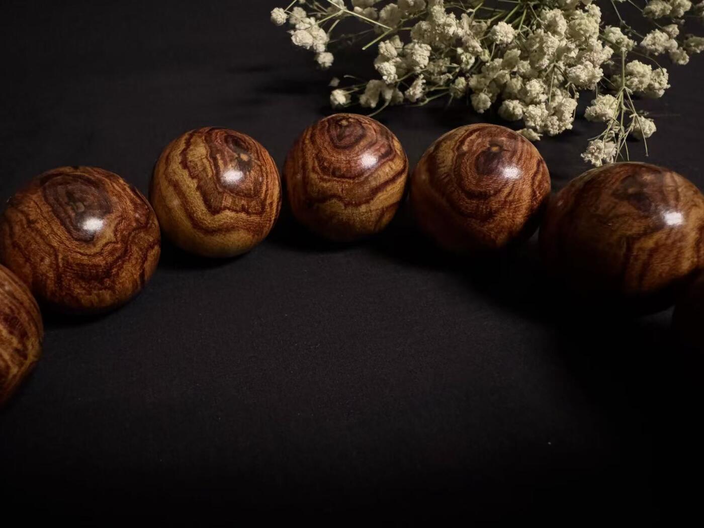 零元拍：海南黄花梨虎皮纹豪华大手持3.0/14粒