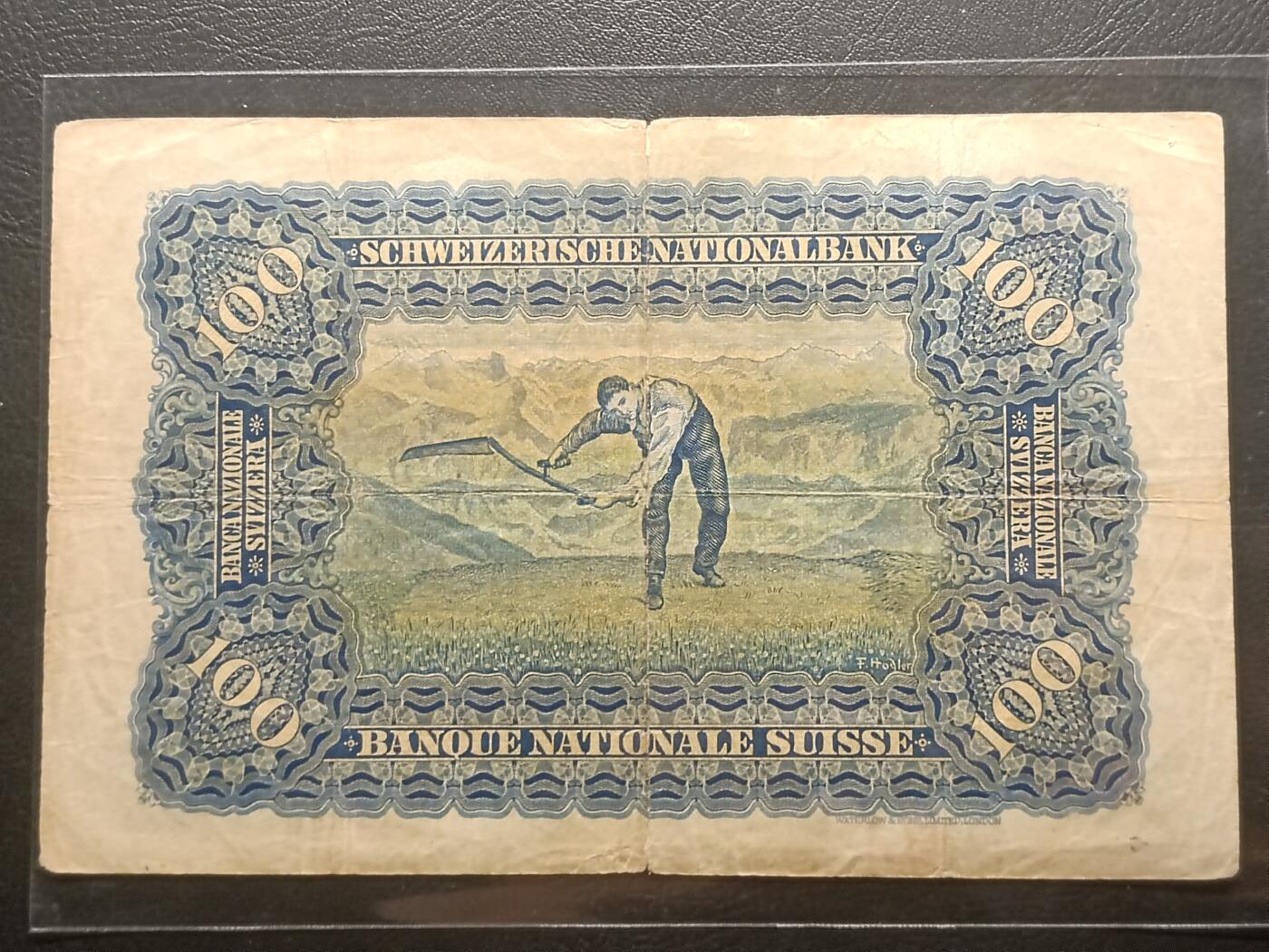 【年后首拍！】2026二月第三期，总217期 瑞士1943年100法郎流通品相，经典的割麦子图案