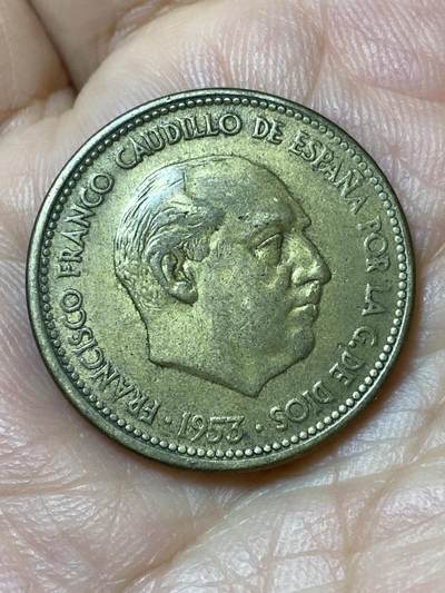 2026年第三十一场(总第二百场)英国一线回流散币新春特拍第三场(免佣金) 少见–西班牙🇪🇸1953(54)年2.5比塞塔(弗朗哥执政时期)