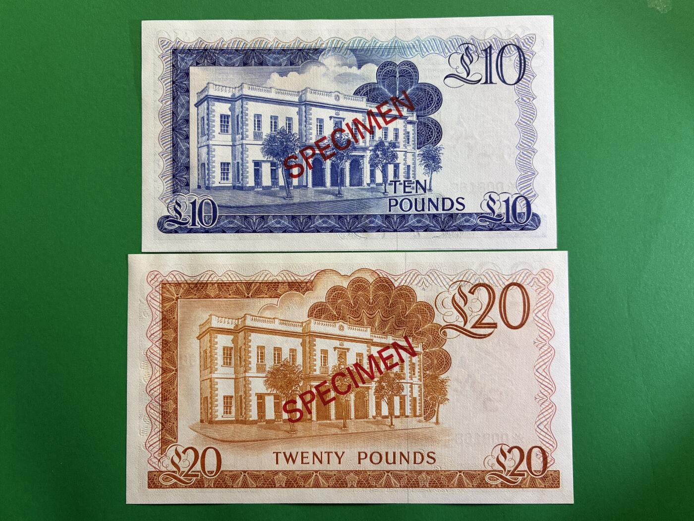 咖啡豆•收藏 2026年Mar_1st世界各国纸币样票拍卖 直布罗陀 1975年 1-50镑 全新UNC同号 外国纸币样票 4枚一套