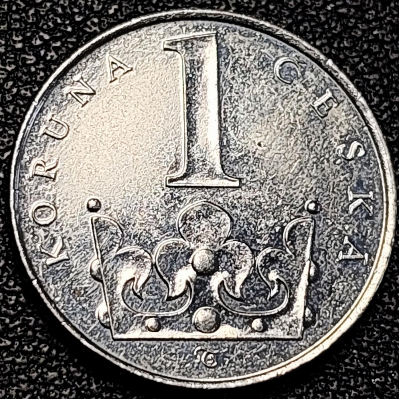 泉币菌-第195场- 新年快乐 新年第三场 本场拍品多 请提前出价  捷克1993年 1克朗 双尾狮 皇冠 镍包钢币  20mm 