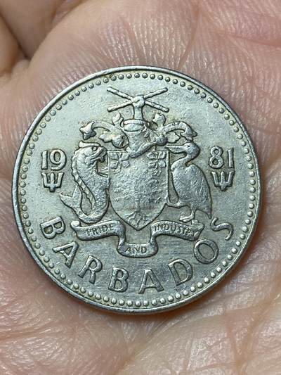 2026年第三十一场(总第二百场)英国一线回流散币新春特拍第三场(免佣金) 巴巴多斯🇧🇧1981年25分(第一版)