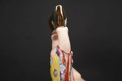 上海都达杂项专场102【全场包邮】  粉彩描金《金玉满堂》弥勒佛摆件85-9