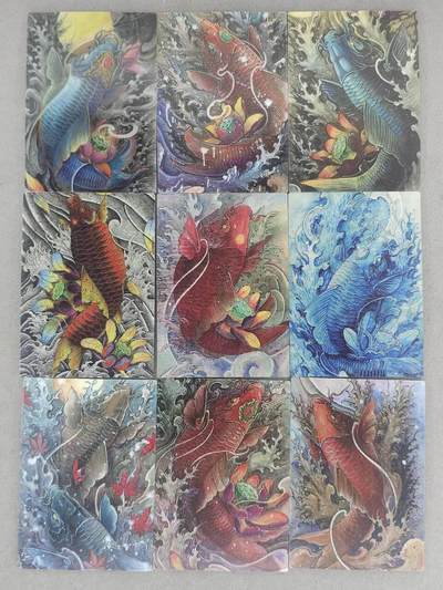 买就送PR！！龙虎卡牌-七六场（满200元包邮，无佣金，每周六结拍，欢迎送拍） - 镜面卡9张 星宿文创 遇见锦鲤 一套 (红背 未撕膜)