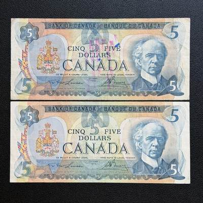 ＜星葵🌻钱币社＞非全新纸币场第70期·3月1日发货 - 加拿大1979年5元纸币2张