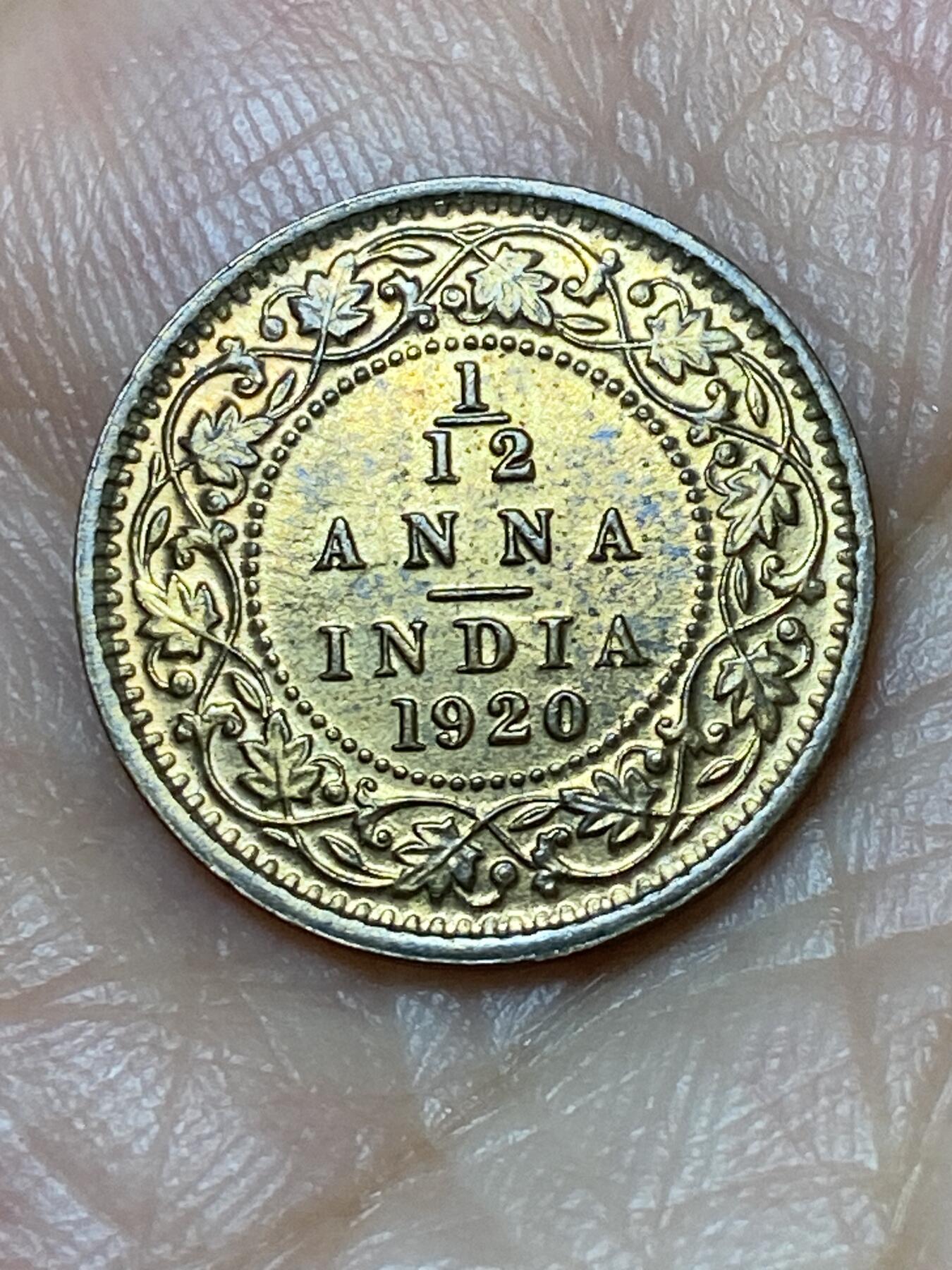 2026年第三十一场(总第二百场)英国一线回流散币新春特拍第三场(免佣金) 原光好品–英属印度1920年1/12安娜(乔治五世时期，c版加尔各答造)