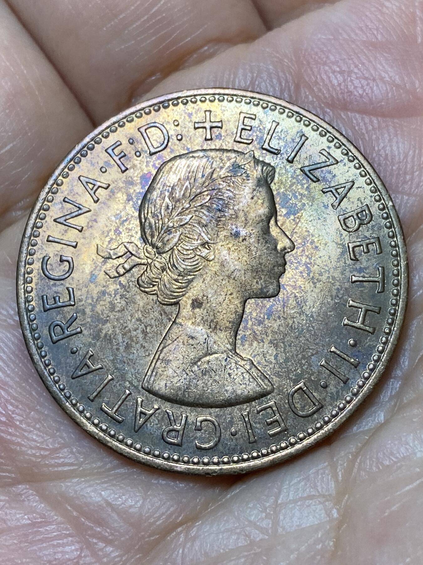 2026年第三十一场(总第二百场)英国一线回流散币新春特拍第三场(免佣金) 带光好品–英国🇬🇧1967年1便士(伊丽莎白二世青年桂冠第二版，普制币关门年)