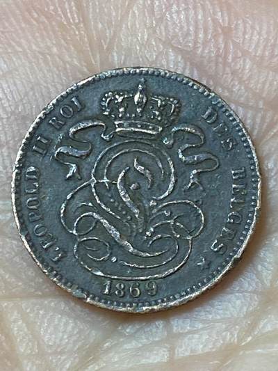 2026年第三十一场(总第二百场)英国一线回流散币新春特拍第三场(免佣金) - 比利时🇧🇪1869年1分(利奥波德二世第一版)