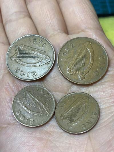 2026年第三十一场(总第二百场)英国一线回流散币新春特拍第三场(免佣金) 爱尔兰🇮🇪4枚：1971年82年2便士，76年80年1便士(共和国第二套第一版，无磁版)