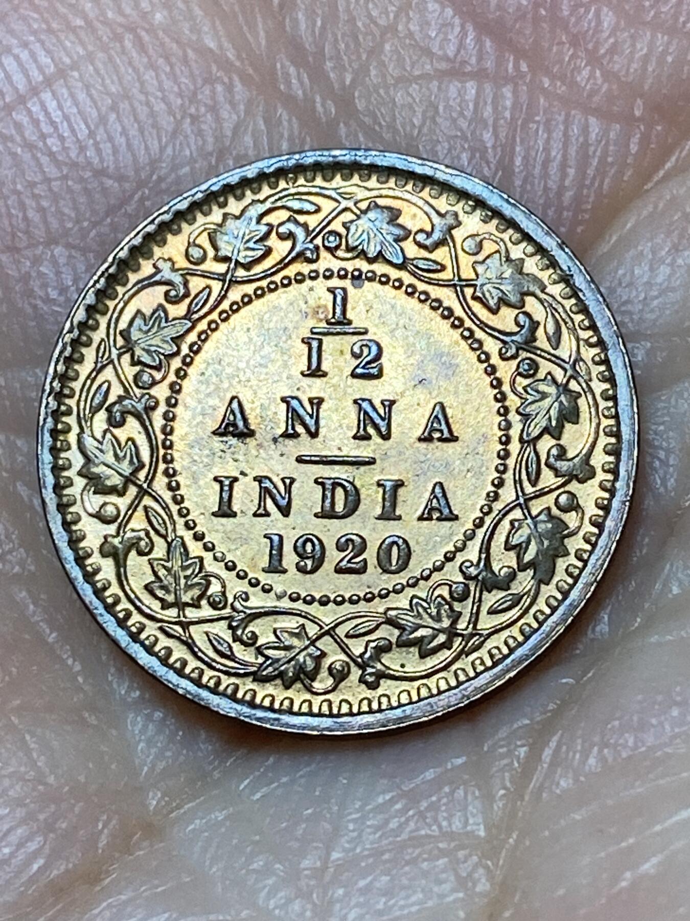 2026年第三十一场(总第二百场)英国一线回流散币新春特拍第三场(免佣金) 原光好品–英属印度1920年1/12安娜(乔治五世时期，c版加尔各答造)