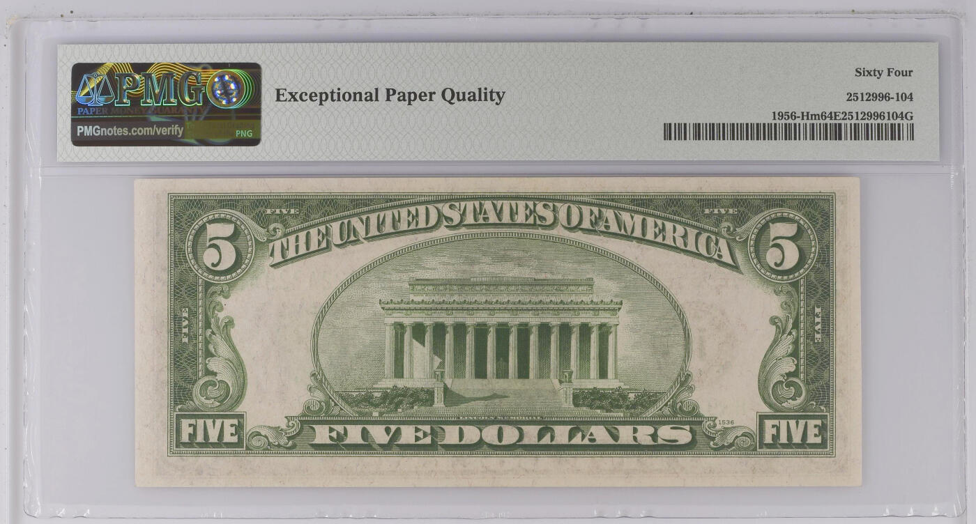 《艾美收藏》第233期-2.23周一外币精品荟萃(春节第二拍) 圣路易斯分区1934年稀少首发HA冠5美元PMG64E无4 Mule版本 深绿色DGS 首发冠难得一见 老美元带E难得