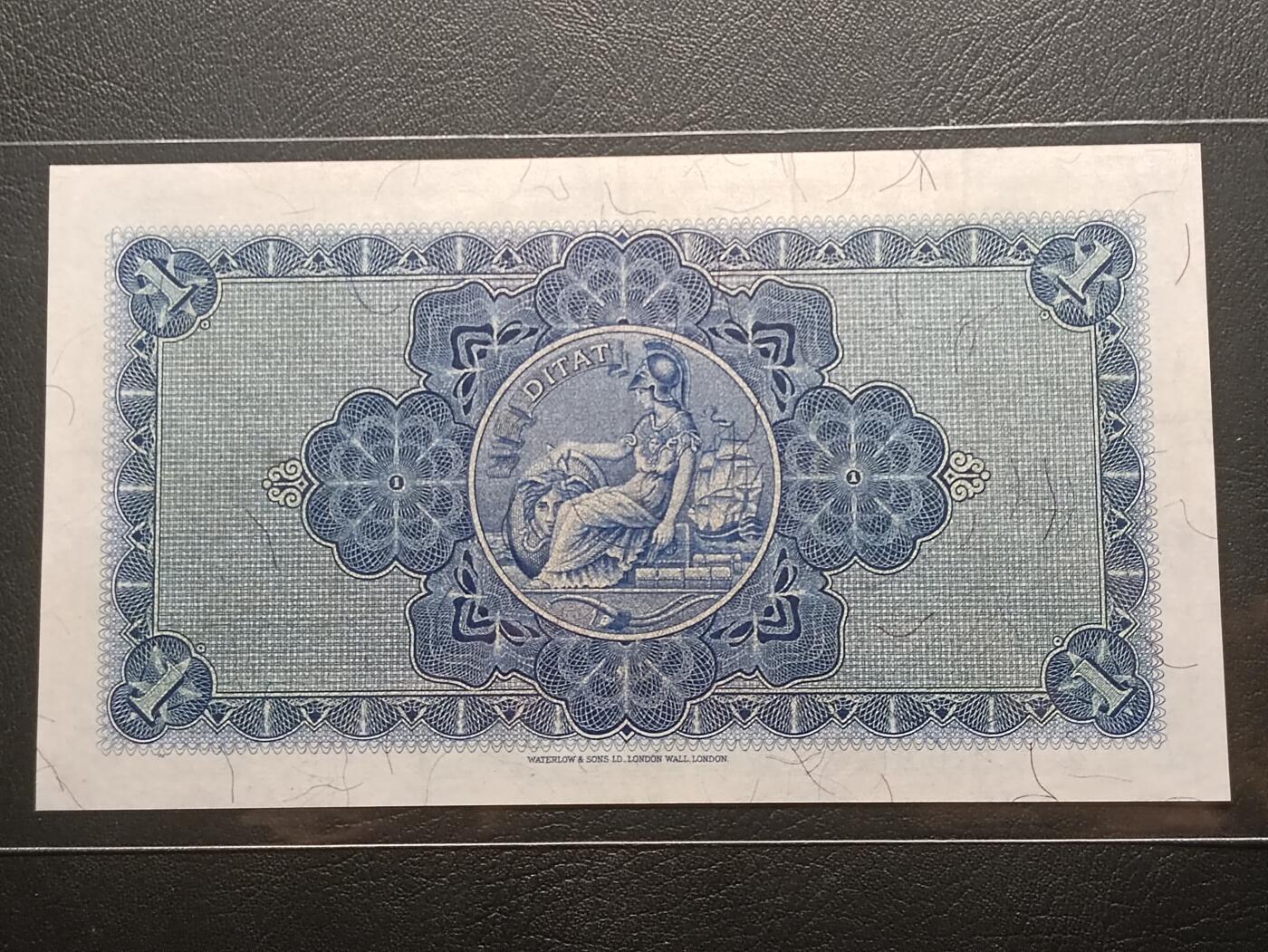 【年后首拍！】2026二月第三期，总217期 苏格兰不列颠亚麻银行1954年1镑UNC-，不列颠尼亚女神，少见早期大票幅版本