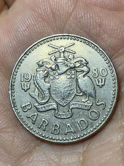 2026年第三十一场(总第二百场)英国一线回流散币新春特拍第三场(免佣金) 巴巴多斯🇧🇧1980年25分(第一版)