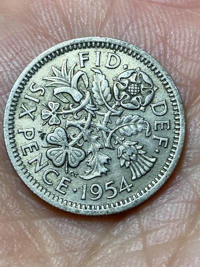 2026年第三十一场(总第二百场)英国一线回流散币新春特拍第三场(免佣金) - 英国🇬🇧1954年6便士(伊丽莎白二世青年桂冠第二版，首发年)