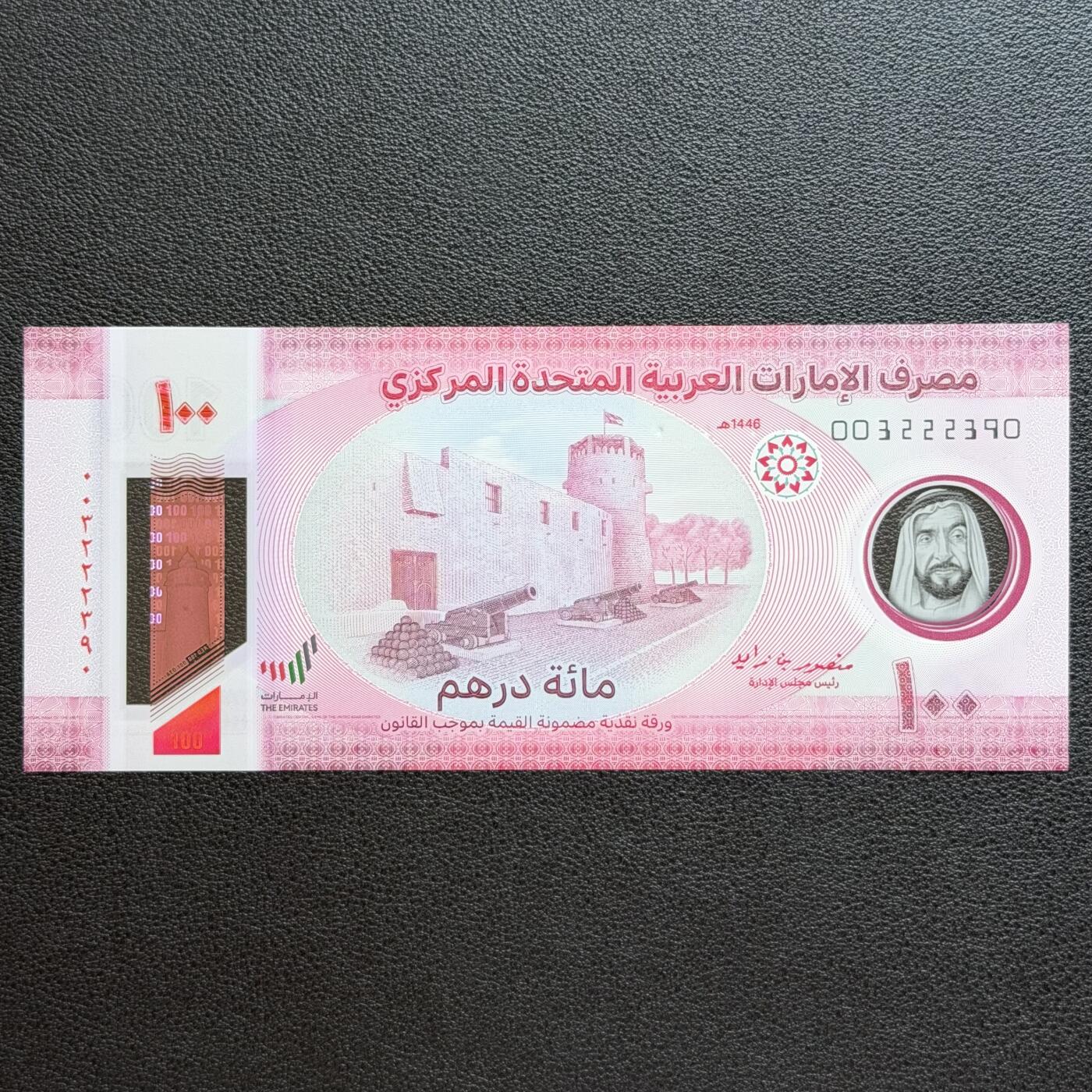 ＜星葵🌻钱币社＞非全新纸币场第70期·3月1日发货 UNC 阿联酋2025年100迪拉姆塑料钞