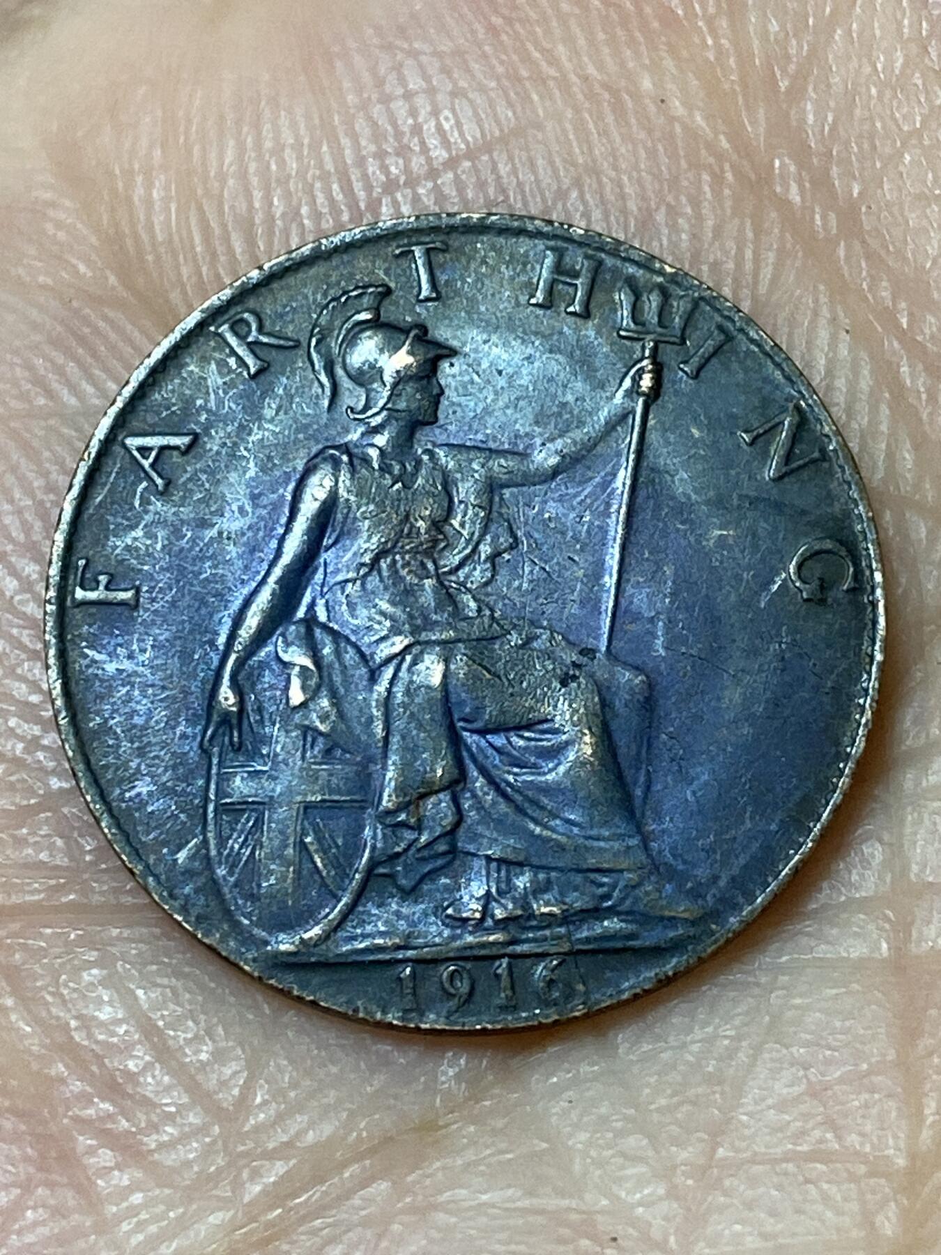 2026年第三十一场(总第二百场)英国一线回流散币新春特拍第三场(免佣金) 透打–英国🇬🇧1916年1法新(乔治五世第一版)