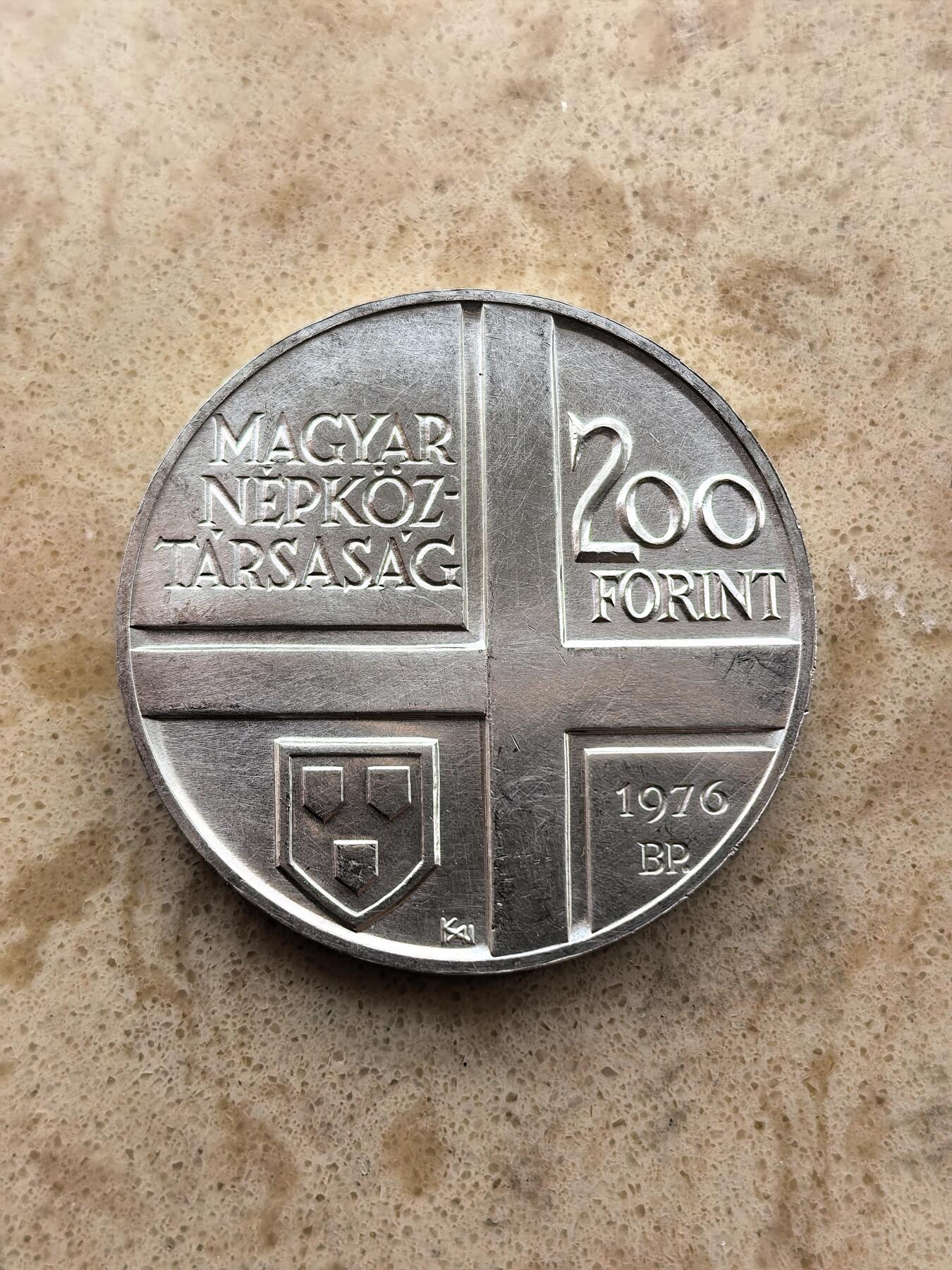 道一币馆币章第一百六十七场 匈牙利1976年艺术家帕尔·辛耶·默斯诞辰130周年200福林银币 28g 640s 30000