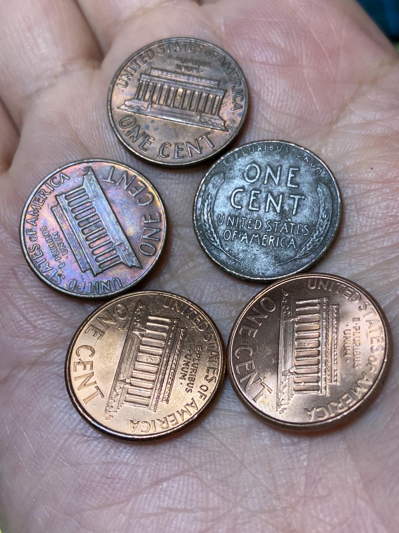 2026年第三十一场(总第二百场)英国一线回流散币新春特拍第三场(免佣金) 原光好品–美国🇺🇸1分5枚：1950年69年75年2001年04年(含一枚早期麦穗林肯一分)