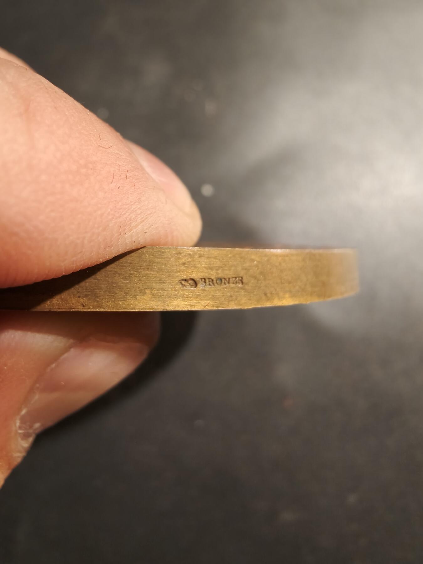 老王徽章第184期 法国电力建设总工会大铜章    大师皮列作品     原盒     直径68mm     重量150g