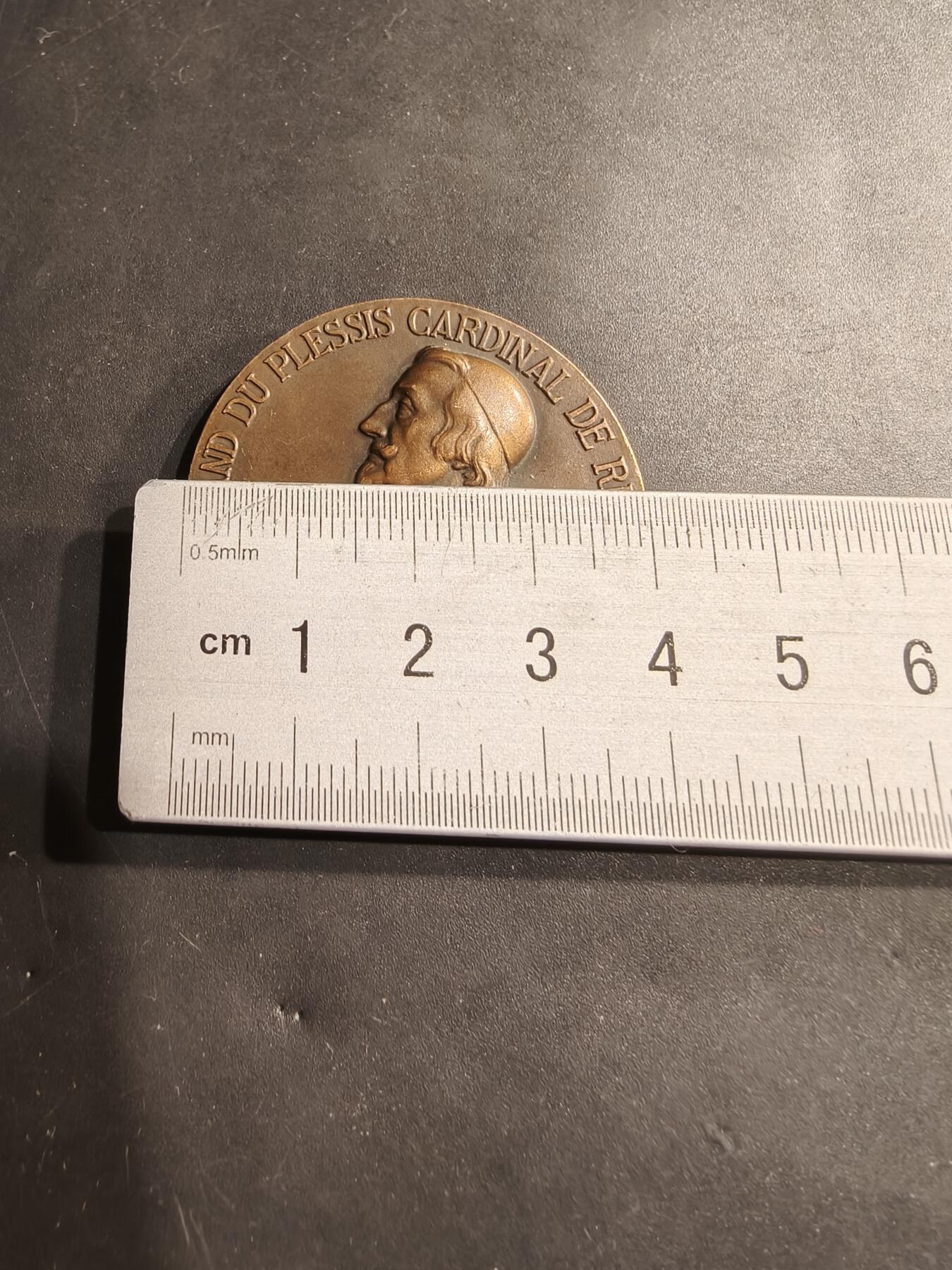 老王徽章第184期 法国海军战列舰“黎塞留号”大铜章     铜章正面浮雕着黎塞留号战列舰，并刻有铭文：“法国必须拥有一支能在任何地方捍卫国家旗帜荣誉的战斗舰队。”      直径40mm    重量38.8g