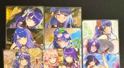 NO.25.5 好又多妹卡大赏，新店点关注不迷路！每周一站式配齐，方便凑单！（周6晚9点截拍，卖家送拍0抽成！） - 殿兔卡牌 艺术卡 原神雷电将军 背面9拼，1套9张 普卡工艺