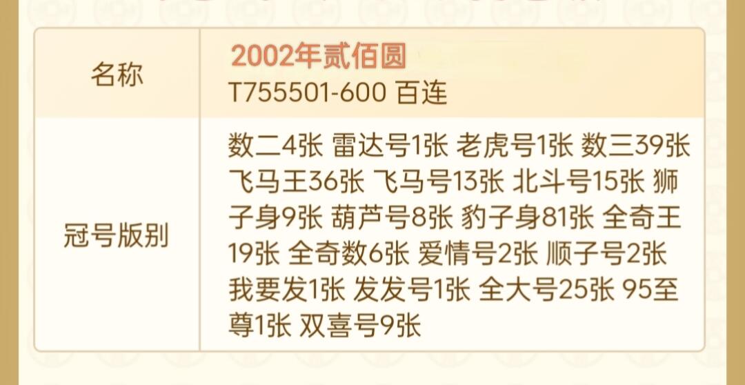 全新原整刀中国台湾省九十年版/2001年贰佰圆台币·原封签（号码详见图）