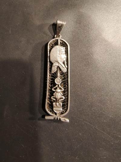 老王徽章第184期 - 埃及风格925银项链挂坠    8.2g