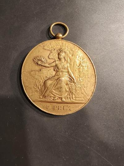 老王徽章第184期 - 法国“航海友谊团体”镀金铜奖章      大尺寸    直径50mm    重量52.6g