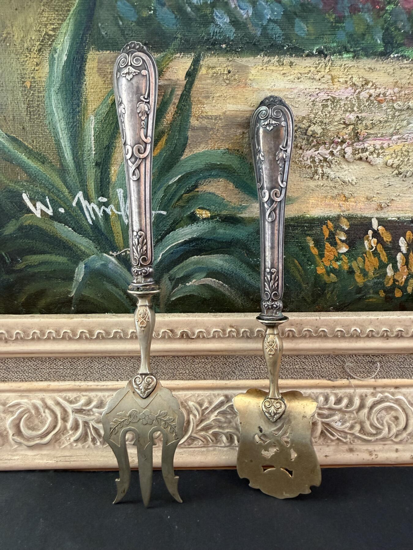 海外回流春节专场（三） 法国回流19世纪银餐具（左起：18cm，16.5cm，64.3g，无银标）