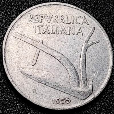 泉币菌-第197场- 新年快乐 新年第5场 本场拍品多 请提前出价 - 意大利1955年 10里拉铝币 麦穗 古犁23.3mm