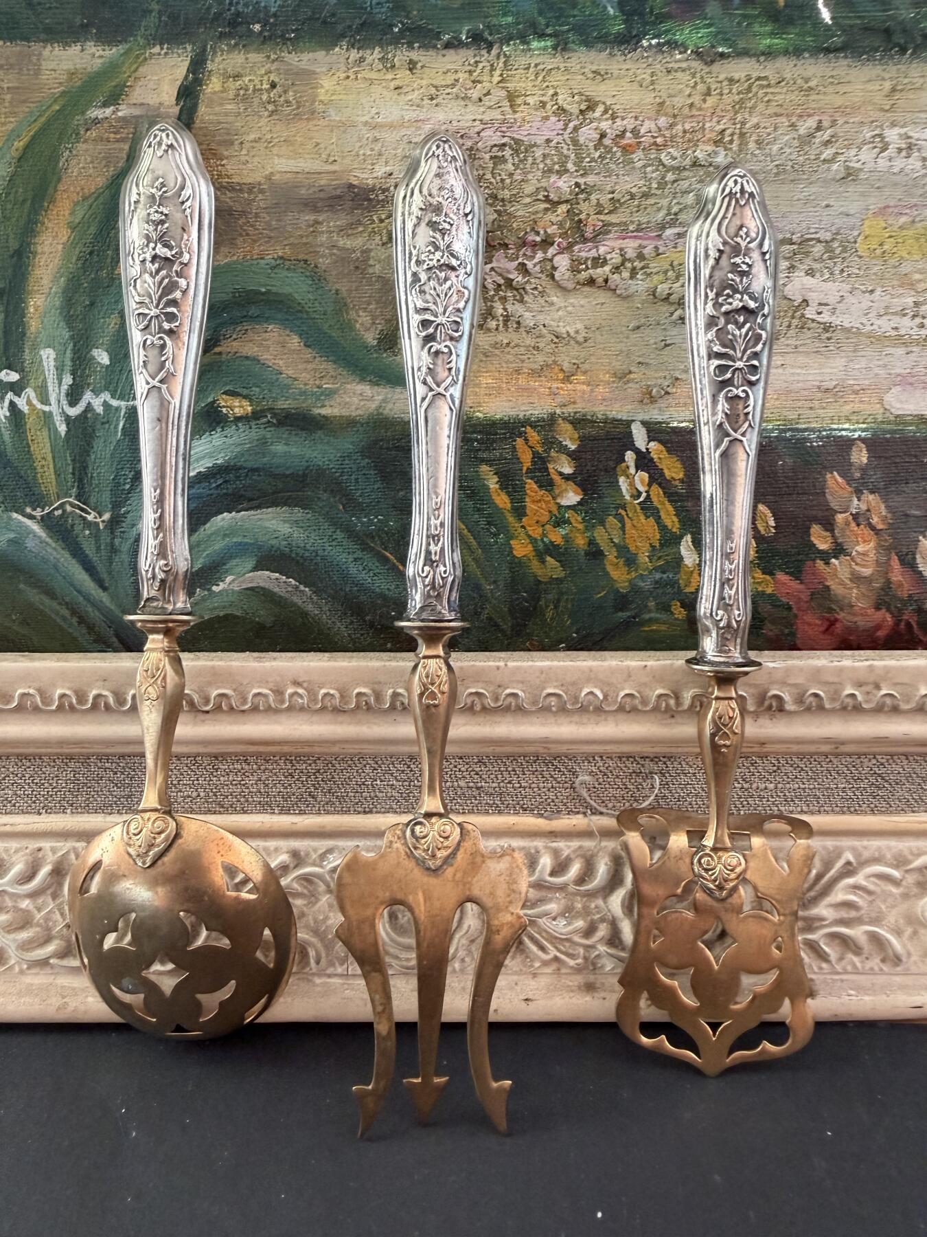 海外回流春节专场（三） 法国回流19世纪银餐具（左起：16.2cm，17.2cm，16cm，共计89.4g，无银标）