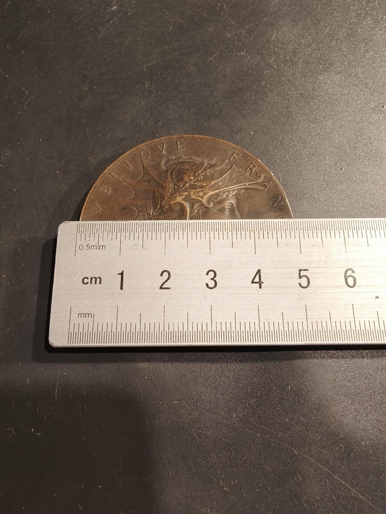 老王徽章第184期 法国射击协会混合射击竞赛大铜章    大师杜布瓦作品     戎装玛丽安娜     直径50mm     重量57.7g