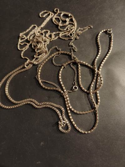 老王徽章第184期 - 法国银链子一组     800银螃蟹标     30g