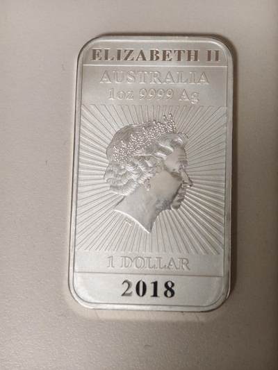 春节钱币瓷器清货捡漏拍场 - 2018年澳大利亚发行1盎司999纯银矩形纪念币 中国龙 超级棒的造型