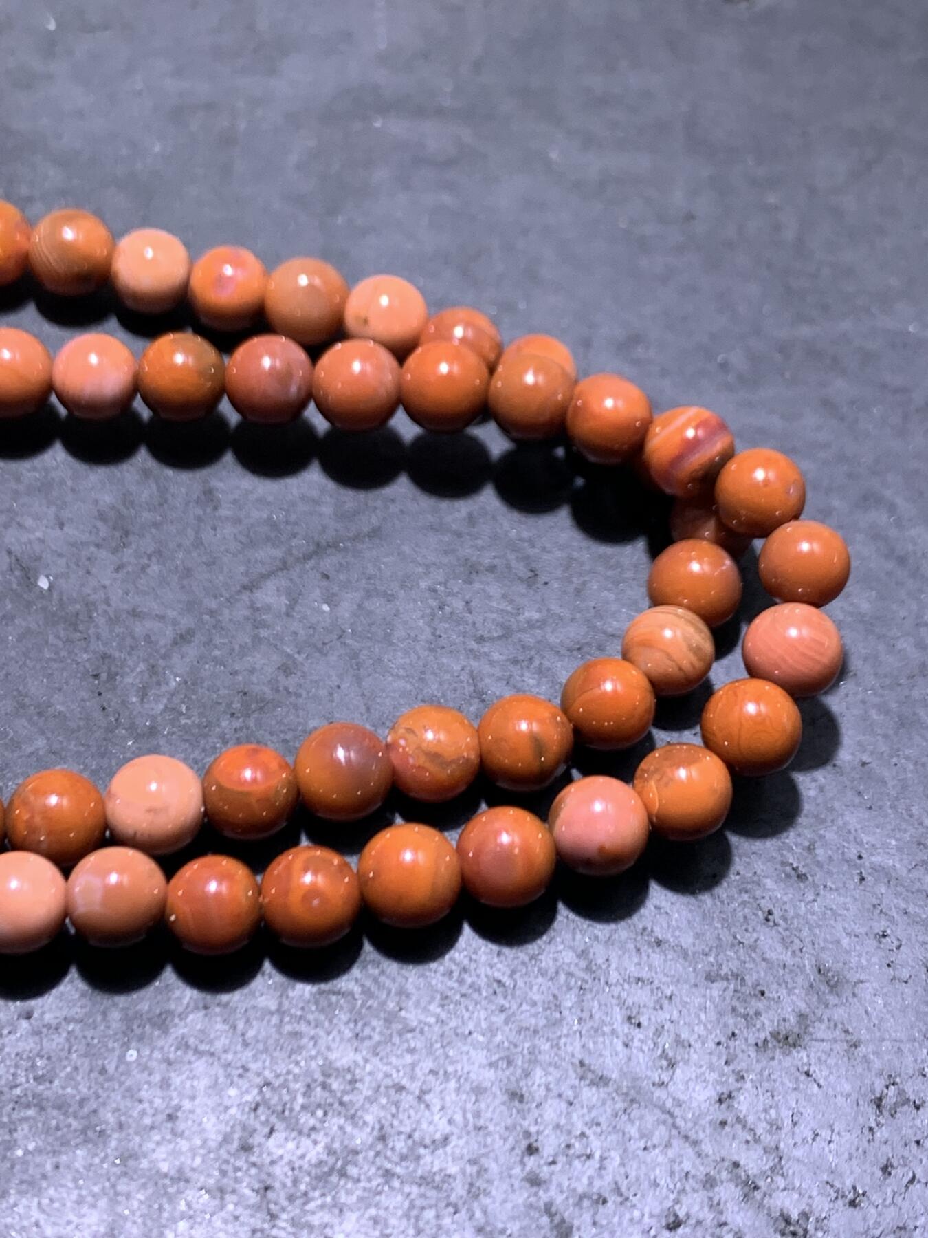 柿子红南红玛瑙多圈手串一条