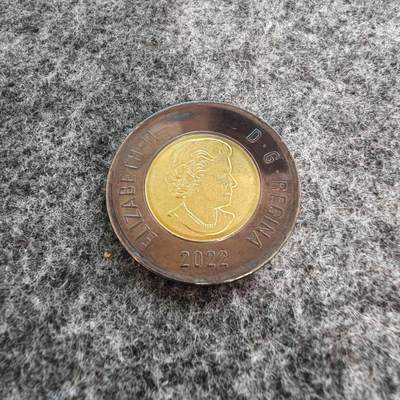 【礼羽收藏】🌏世界钱币拍卖125期 - 获奖币 加拿大2022年2元伊丽莎白二世女王逝世纪念币双色黑色硬币