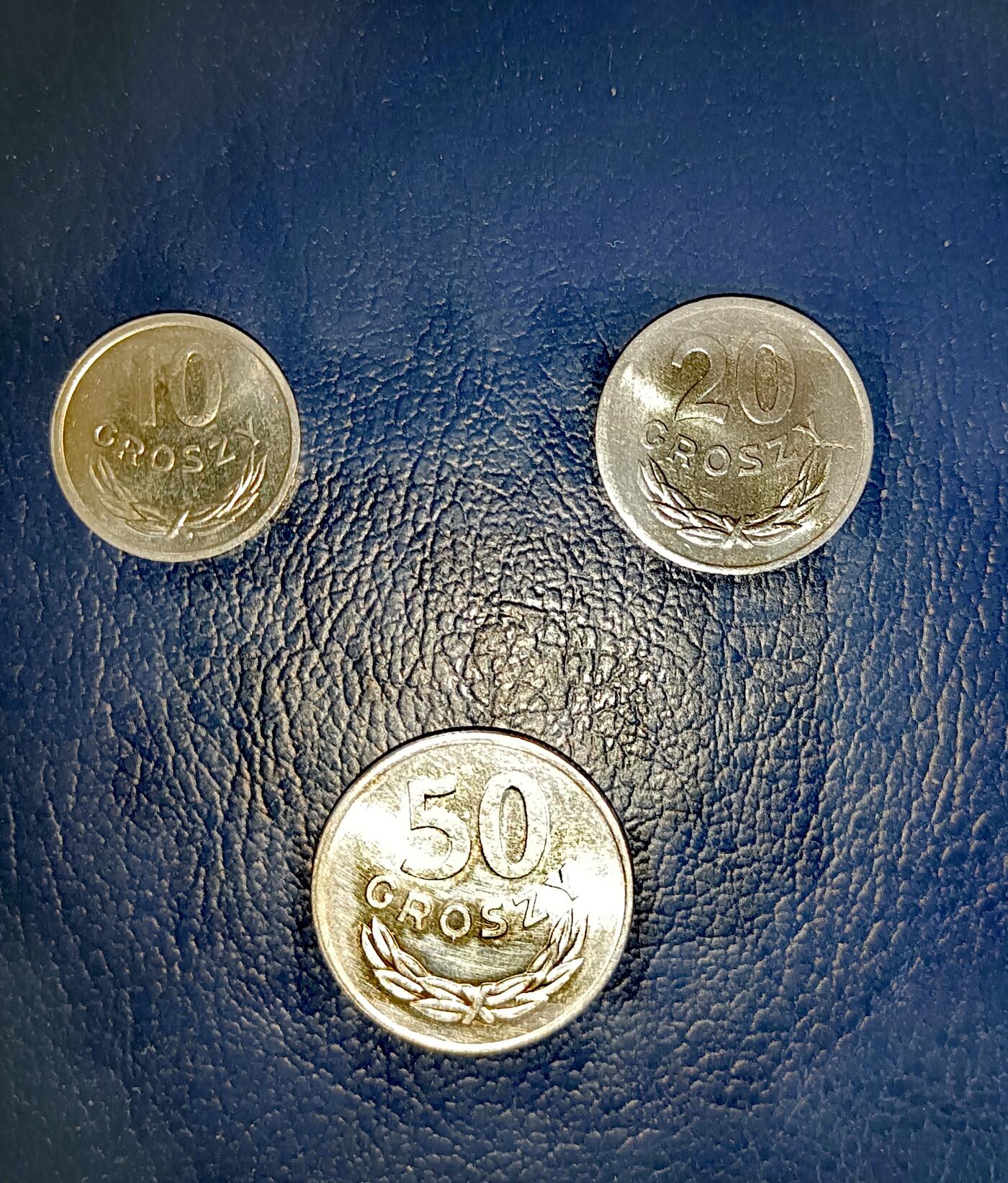 全新波兰1983、85、82年10、20、50格鲁希原光靓品硬币3枚一组