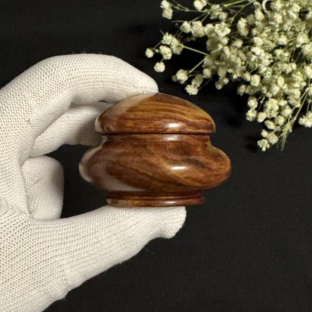 零元拍：海南黄花梨 手把件 品香罐，尺寸约：4×5.8CM 