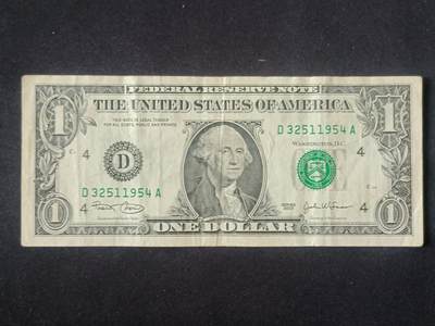 【游宝拍卖】丙午马年第5期 - 美国-1美元【SERIES-2003 D-克利夫兰 流通好品VF-】