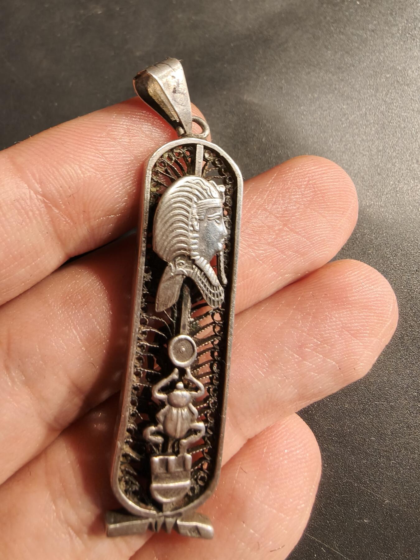 老王徽章第184期 埃及风格925银项链挂坠    8.2g